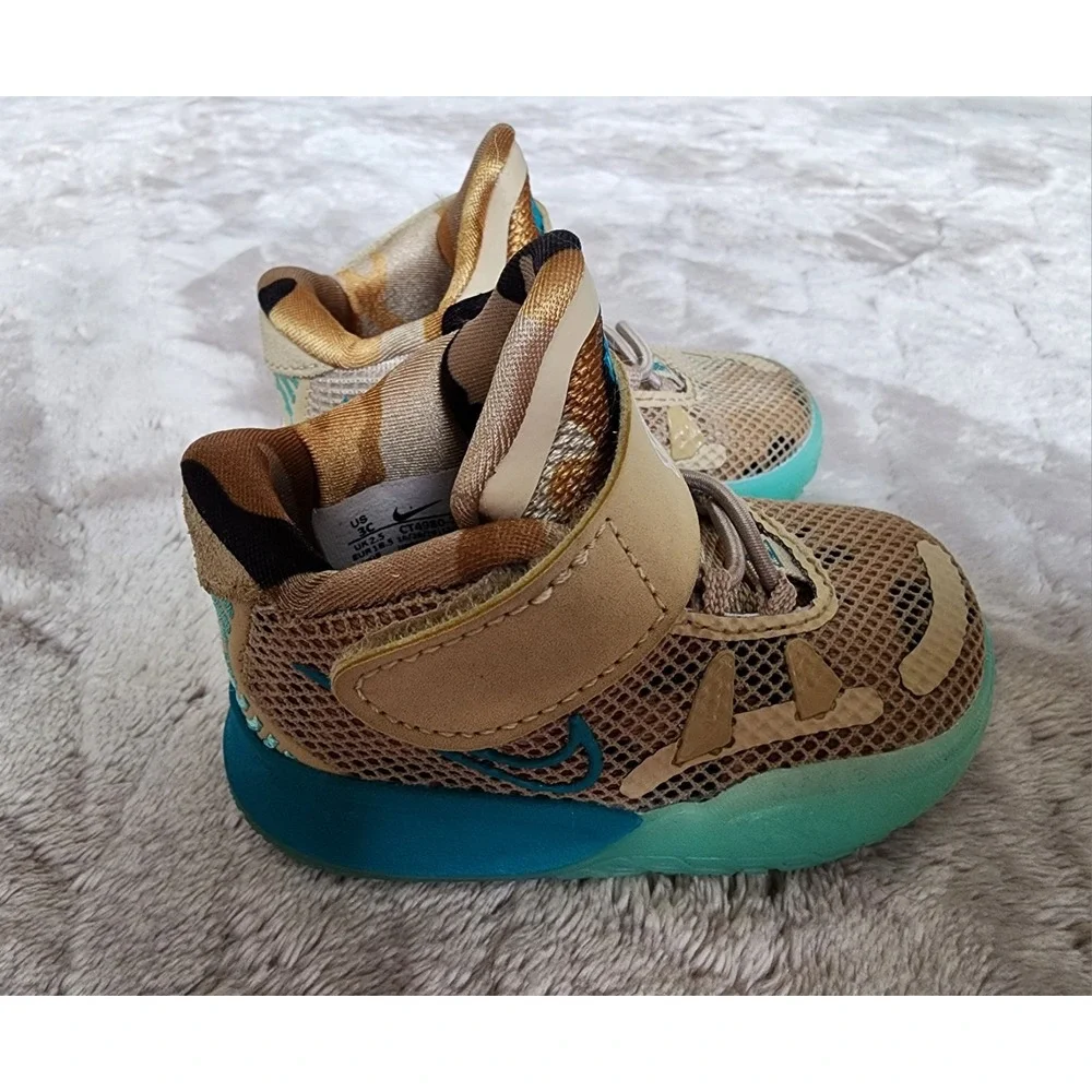 Nike Kyrie 7 Ripple Baby Infant Shoes Size 3c Beige Teal CT4980-200 Sneaker